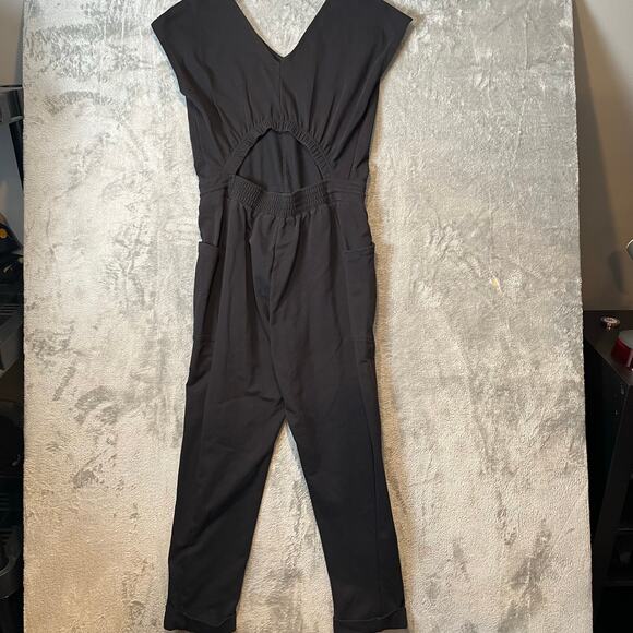 Patagonia Size Medium Women’s Organic Cotton Roaming‎ Jumpsuit Black - Picture 5 of 9